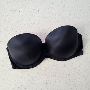 VS PINK Strapless Push Up Bra 36D Black Wear Everywhere No Straps